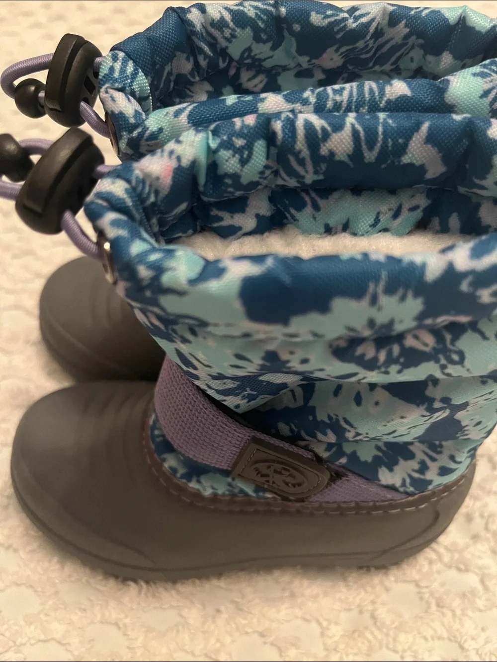 New Northside Blue & Gray Patterned Kids Snow Boots size 6